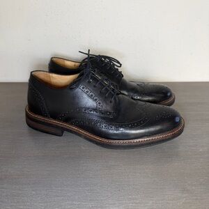 GH Bass & Co Shoes Mens 8.5M Black Leather Jordan Wingtip Oxford Dress Brogue